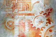 300 x 150 cm - Oil on Plaster on Wall - Öl auf Putz auf Mauer