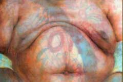 150 x 100 cm - Oil on Silk in Wax(7x) on Aluminium - Öl auf Seide in Wachs(7x) auf Alluminuium